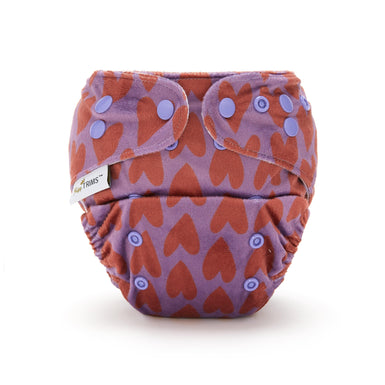 Fudgey TRIMS™ Pocket Nappy - Hippy Hearts (Minky) - Fudgey Pants